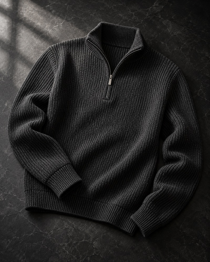 quarter-zip styling